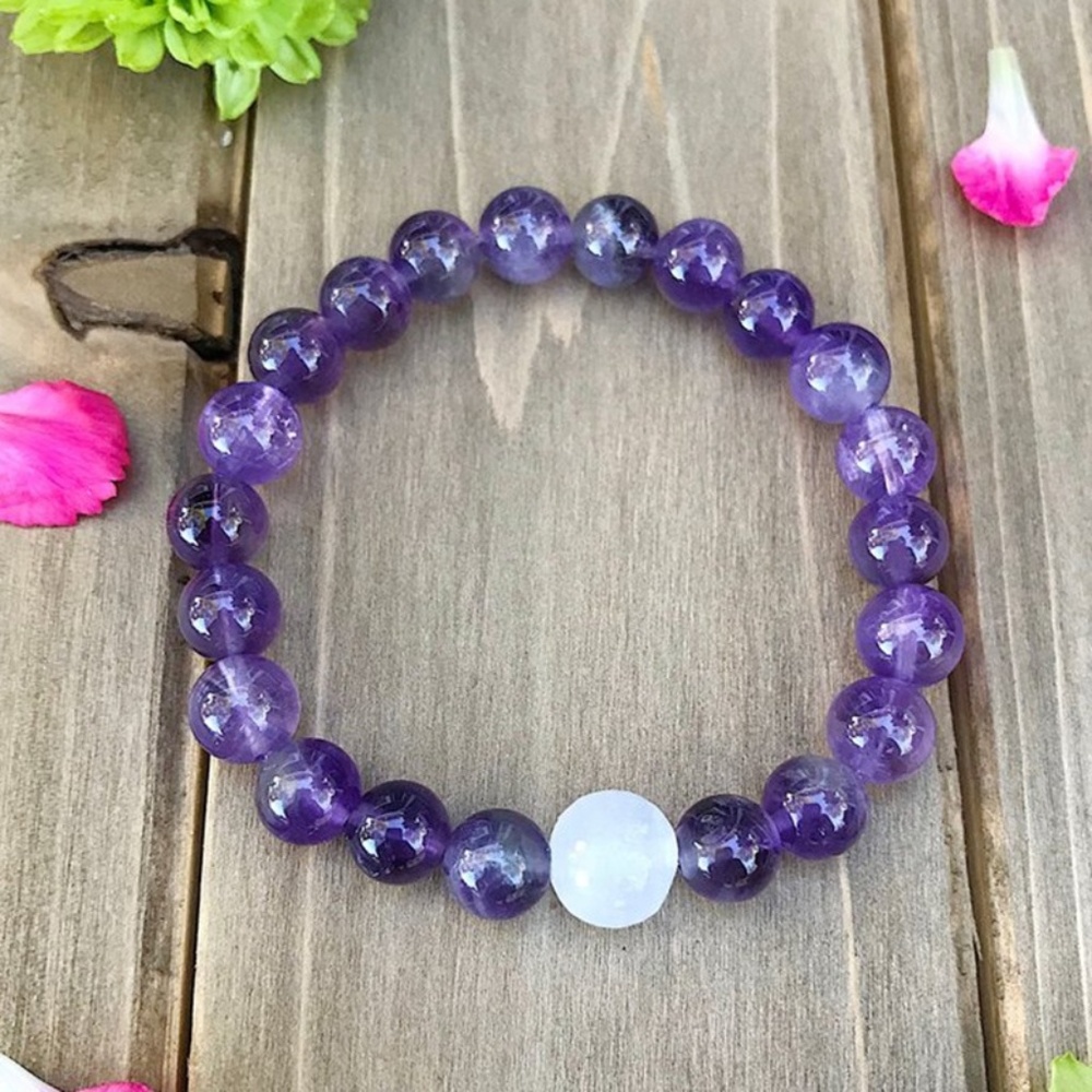 Amethyst Handmade Beaded Bracelet